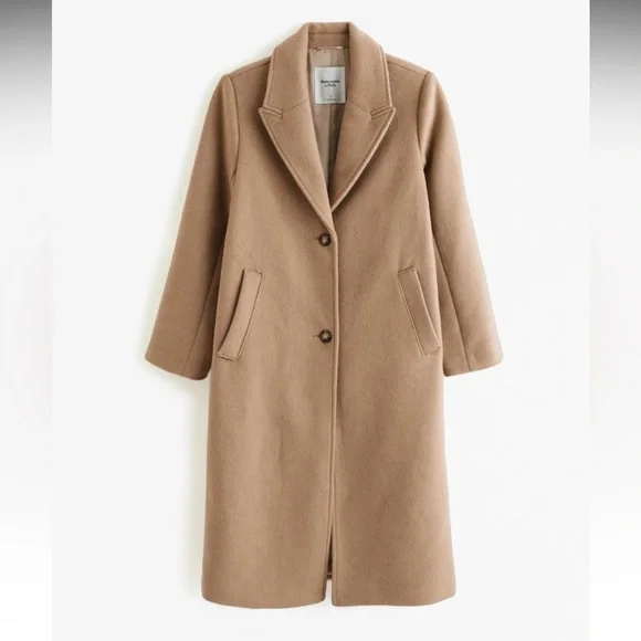 ABERCROMBIE Wool-Blend Tailored Topcoat